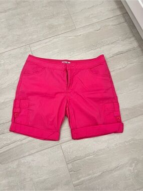 Caribbean Joe Bright Pink Cargo Roll-Cuff Shorts